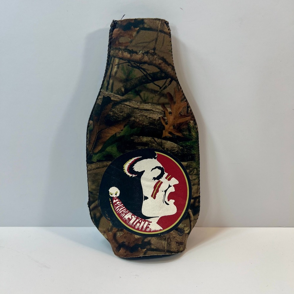 Florida State Seminoles FSU Vista Camo Zippered Bottle Koozie Insulator Camo